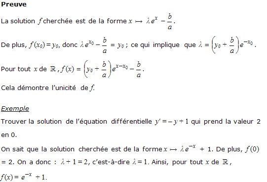 Résolution De L'équation Y' = Ay + B - MyMaxicours